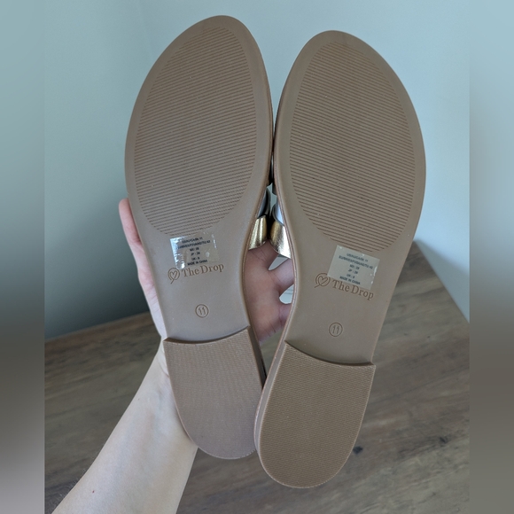 The Drop Monika Gold Faux Leather Sandals - Picture 4 of 10